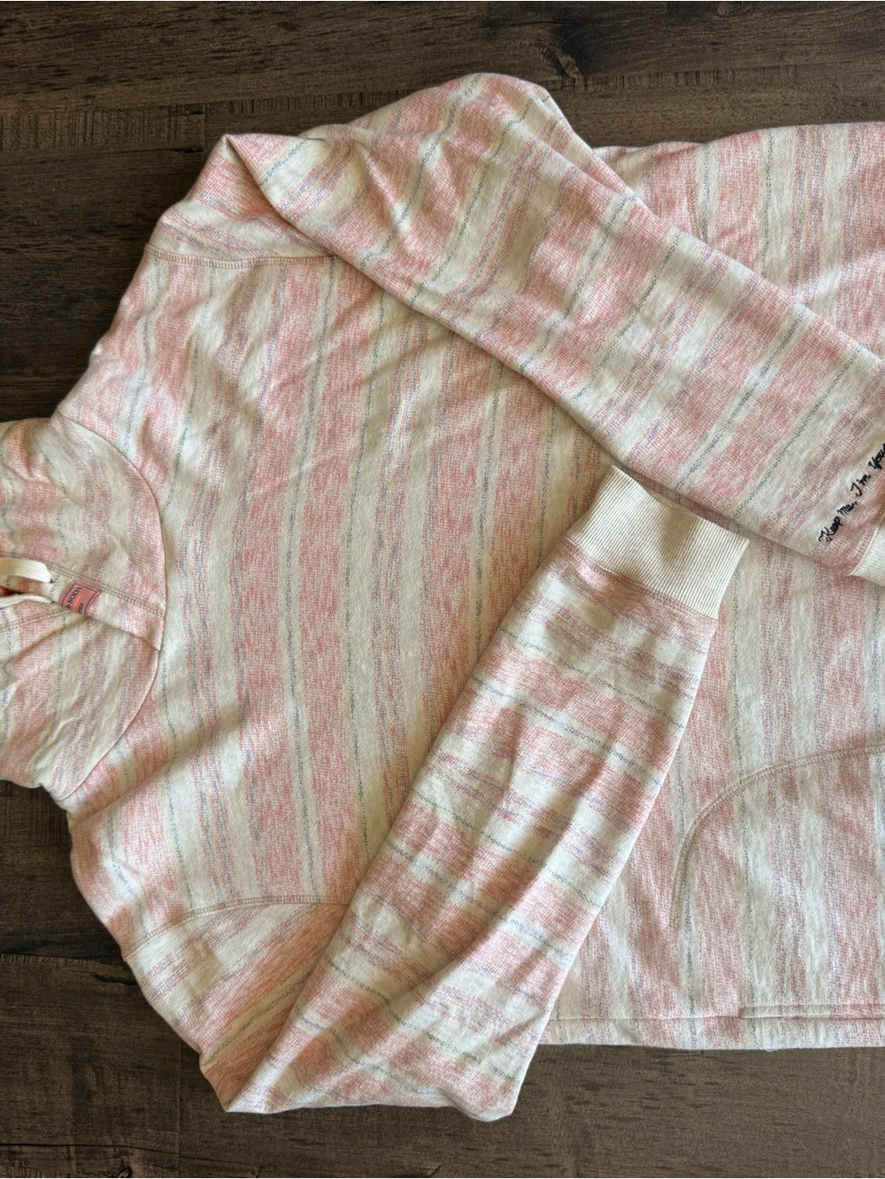 Scotch & Soda Pink and Cream Striped Hoodie